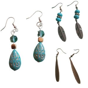 BUNDLE OF 3 PAIRS OF HANDMADE EARRINGS